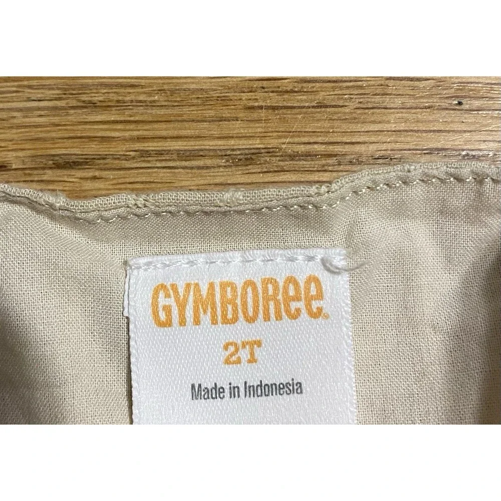 Gymboree Girl 2T Cotton Oatmeal Spaghetti Strap Button Front Dress Summer